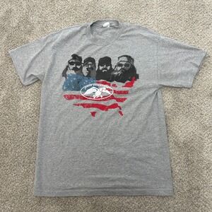 Duck Commander T Shirt Large Gray Duck Dynasty USA Flag Graphic Tee Alstyle